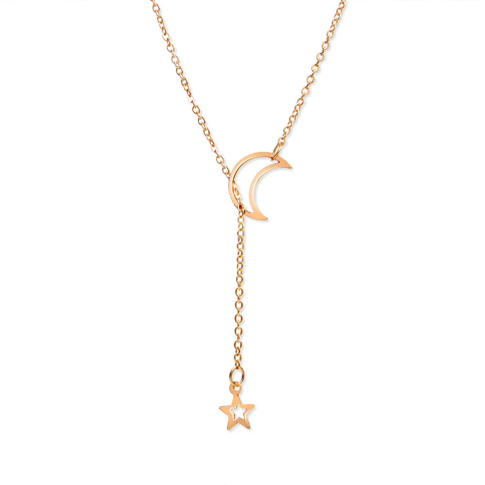 Moon Star Necklace Gold Color