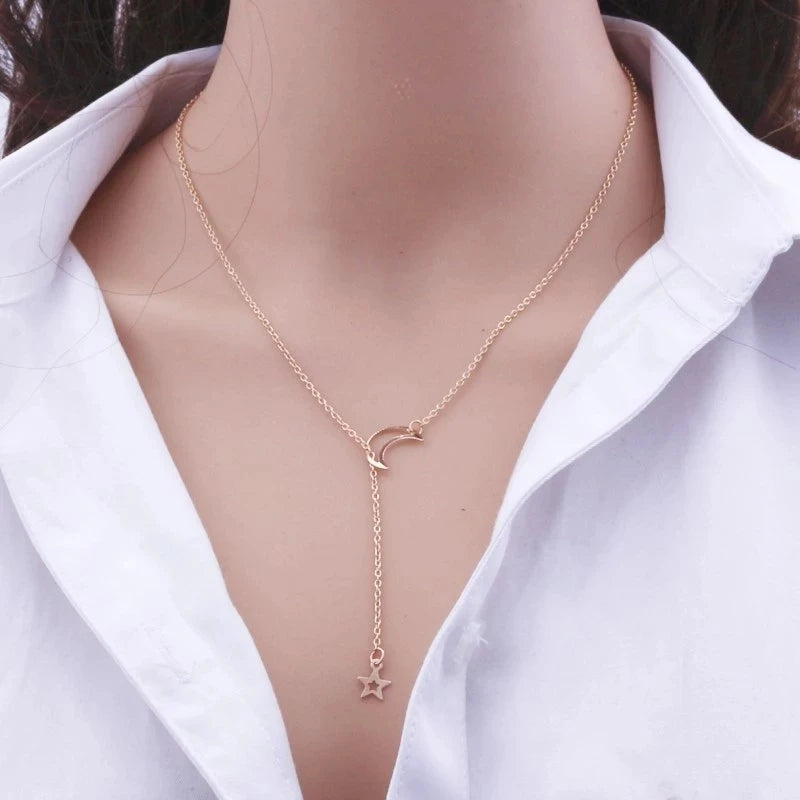 Moon Star Necklace Gold Color
