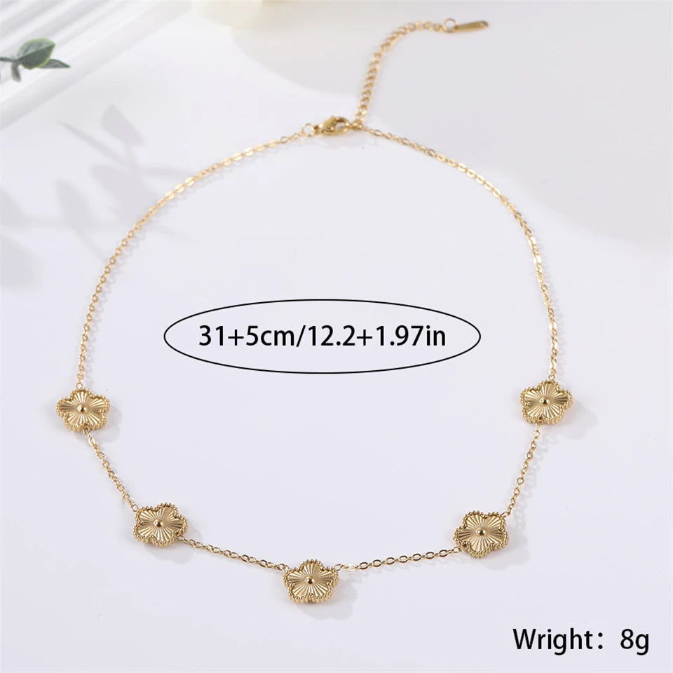 Stainless Steel Flower Bracelet  Golden