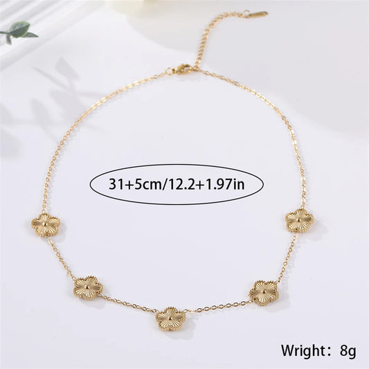 Stainless Steel Flower Bracelet  Golden