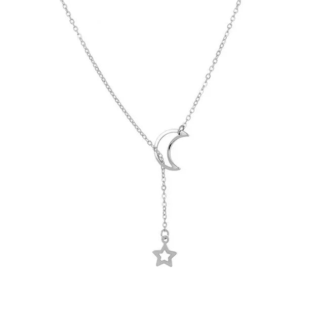 Moon Star Necklace Gold Color